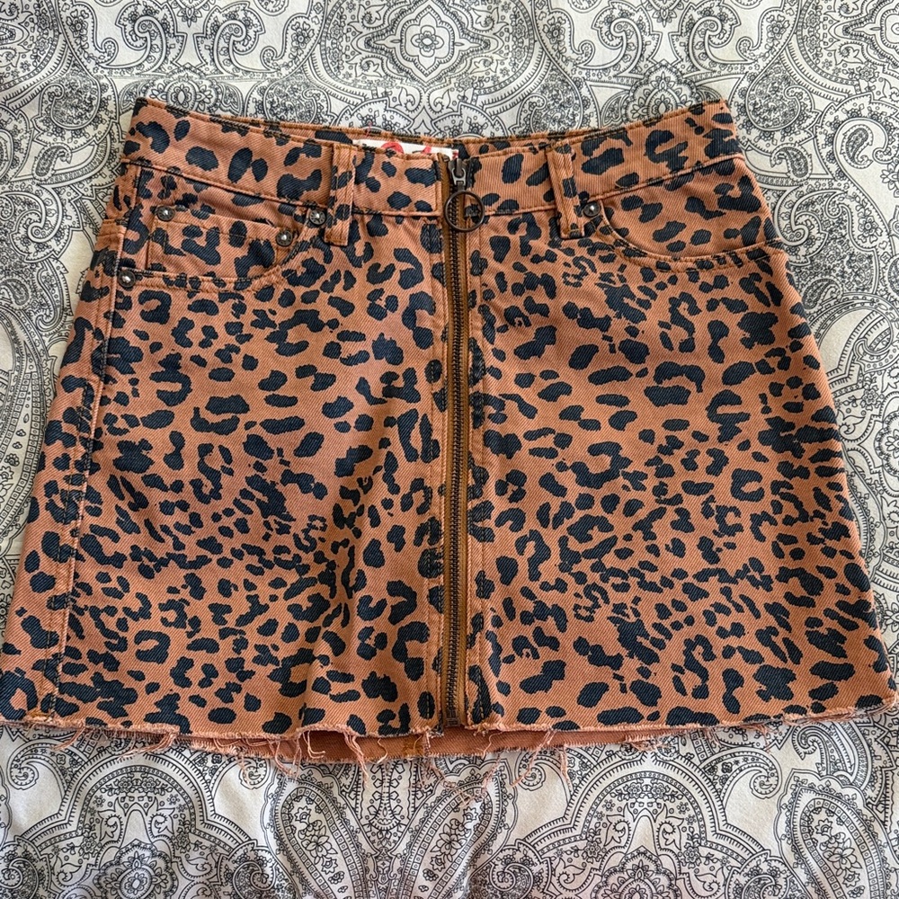 Free People Leopard Print Skirt